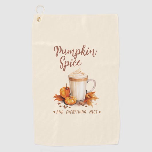 Serviette De Golf Épice citrouille - Feuillage de fin et d'automne (Devant)