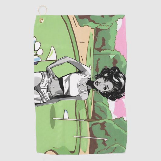 Serviette De Golf Épingler la fille (Devant)
