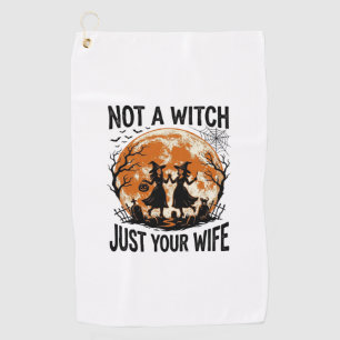 Serviette De Golf Épouse drôle Halloween Vintage Sorcière Lune Desig