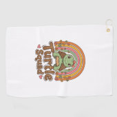 Serviette De Golf Équipe de tortue mignonne dessin vectoriel floral  (Horizontal)