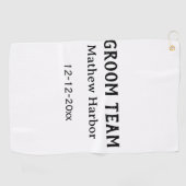 Serviette De Golf Équipe du marié garçon d'honneur nom date enterrem (Horizontal)