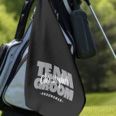 Serviette De Golf Équipe Marié Témoin Golf Golf Pro Noir Gris