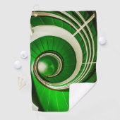 Serviette De Golf Escalier vert circulaire (En situation)