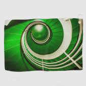 Serviette De Golf Escalier vert circulaire (Horizontal)