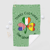 Serviette De Golf Espagne Irlande États-Unis drapeaux Shamrock perso (En situation)