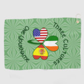 Serviette De Golf Espagne Irlande États-Unis drapeaux Shamrock perso (Horizontal)