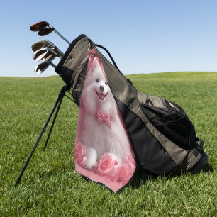 Serviette De Golf Esquimau américain avec des roses - Saint-Valentin
