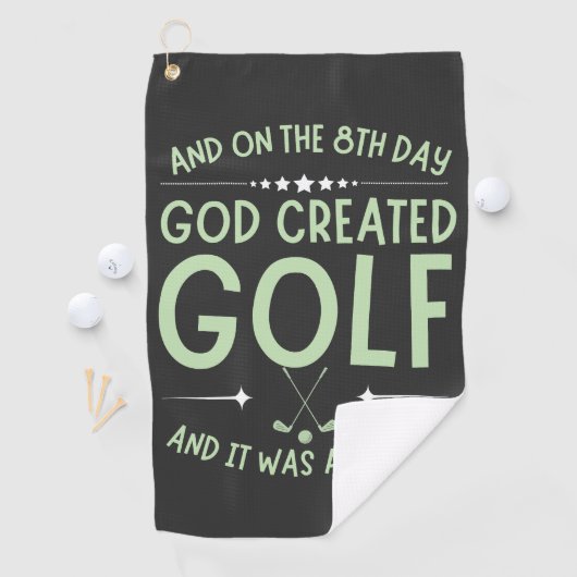 Serviette De Golf Et le 8ème jour Dieu a créé Golf drôle Bible Verse (En situation)