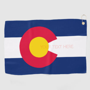 Serviette De Golf Etat du Colorado Drapeau Concevez votre texte sur