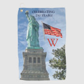 Serviette De Golf États-Unis 250 Drapeau américain Statue de la Libe (Devant)
