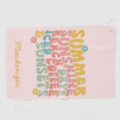 Serviette De Golf Été Dit Plage Rétro Couchers de soleil de café gla (Horizontal)