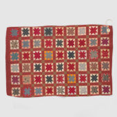 Serviette De Golf Étoile à huit pointes dans des couleurs chaudes (Horizontal)