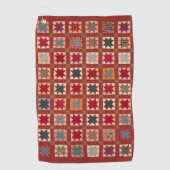 Serviette De Golf Étoile à huit pointes dans des couleurs chaudes (Devant)