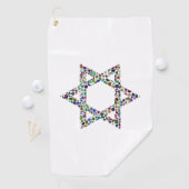 Serviette De Golf Étoile colorée de David (En situation)