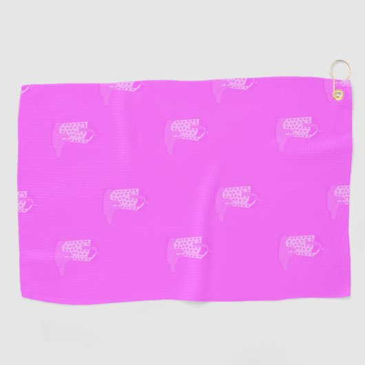 Serviette De Golf Étoiles de cowboy Boots Motif rose (Horizontal)