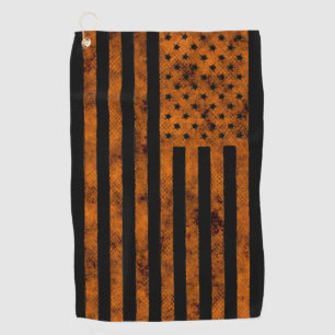 Serviette De Golf Étoiles et rayures US Drapeau Sketchy Design en o