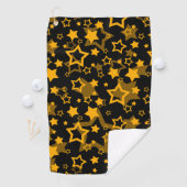 Serviette De Golf Étoiles Jaune Doré Pailleté Design (En situation)