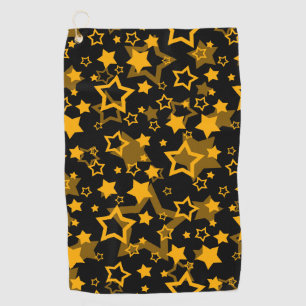 Serviette De Golf Étoiles Jaune Doré Pailleté Design