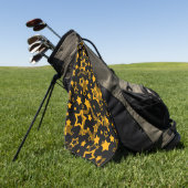 Serviette De Golf Étoiles Jaune Doré Pailleté Design (Vert)