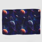 Serviette De Golf Etoiles, Planètes, Galaxie, Espace Extérieur Thème (Horizontal)