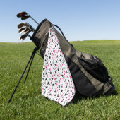 Serviette De Golf Étoiles Roses Argent Noir (Vert)