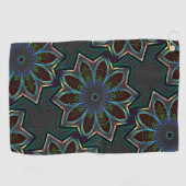 Serviette De Golf Etrange ellipse circulaire foncée avec feuilles ab (Horizontal)