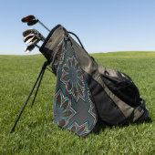 Serviette De Golf Etrange ellipse circulaire foncée avec feuilles ab (Vert)