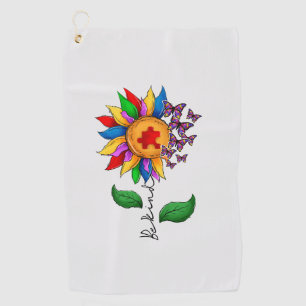 Serviette De Golf Être un tournesol-Sensibilisation sur l'autisme