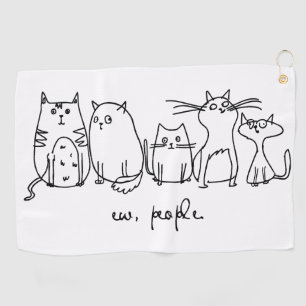 Serviette De Golf Ew, Les Gens Drôle Amoureux de les chats Meowy