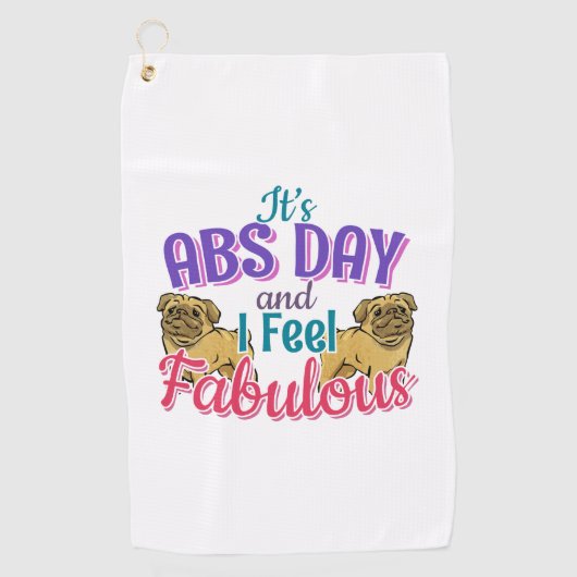 Serviette De Golf Exercice Abs Day Core - Amoureux des chiens Carlin (Devant)