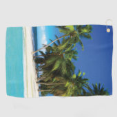 Serviette De Golf Exotic beach throw pillow (Horizontal)