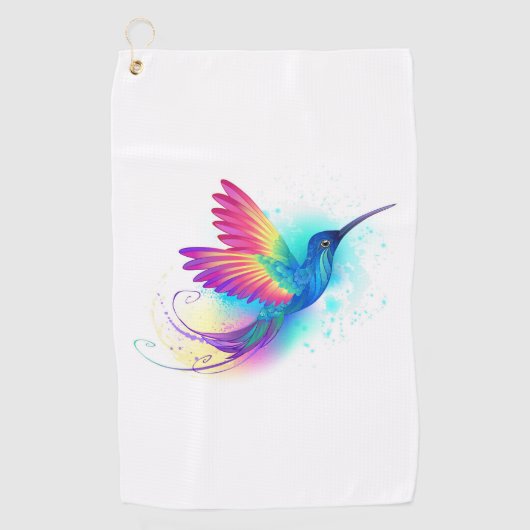 Serviette De Golf Exotic Rainbow Hummingbird (Devant)