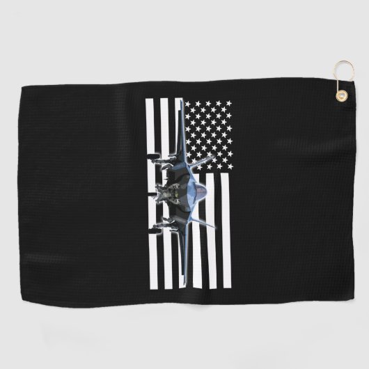 Serviette De Golf F-35 (drapeau noir) (Horizontal)