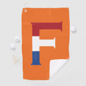 Serviette De Golf F Monogramme superposé au drapeau NLD sur ou gtt (En situation)