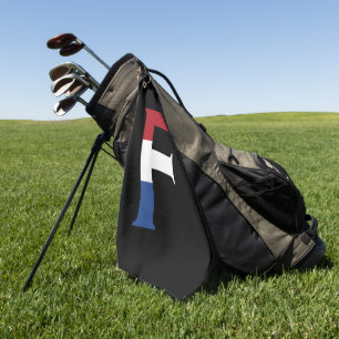 Serviette De Golf F Monogramme superposé sur l'indicateur NLD sur le