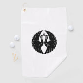 Serviette De Golf Face aux grues blanches (En situation)