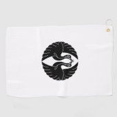 Serviette De Golf Face aux grues blanches (Horizontal)