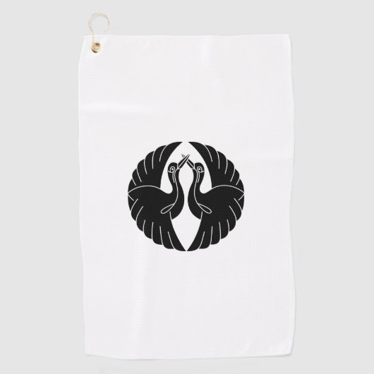 Serviette De Golf Face aux grues blanches (Devant)