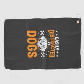 Serviette De Golf Facilement Distrait Par Les Chiens (Horizontal)