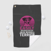 Serviette De Golf Facilement Distrait Par Un Terrier Jack Russell (En situation)