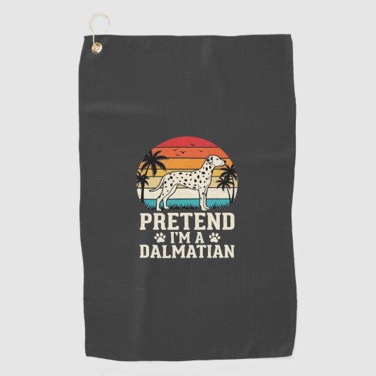 Serviette De Golf Fais comme si j'étais un chien rétro dalmatien (Devant)