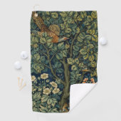 Serviette De Golf Faisan d'arbre boisé William Morris (En situation)