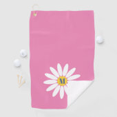 Serviette De Golf Faisée avec rose initial (En situation)