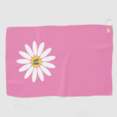 Serviette De Golf Faisée avec rose initial (Horizontal)