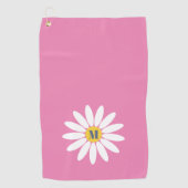 Serviette De Golf Faisée avec rose initial (Devant)