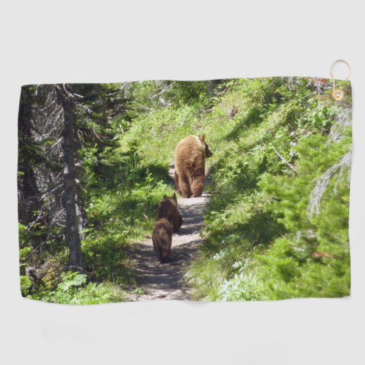 Serviette De Golf Famille d'ours brun (Horizontal)