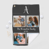 Serviette De Golf Famille personnalisée 4 photo collage modèle (En situation)