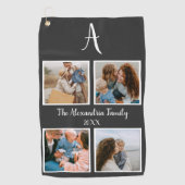 Serviette De Golf Famille personnalisée 4 photo collage modèle (Devant)