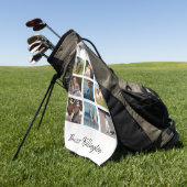 Serviette De Golf Family Photo Collage Monogram (Vert)