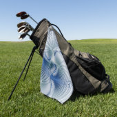 Serviette De Golf Fantaisie dynamique Abstrait Tons bleus Art fracta (Vert)